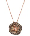 Le Vian Chocolate Ombre Diamond Rose Adjustable 20" Pendant Necklace (1-1/2 Ct. T.w.) In 14k Rose Gold