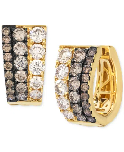 Le Vian Chocolate Ombre Diamond Small Huggie Hoop Earrings (2 Ct. T.w.) In 14k Gold In Yellow Gold