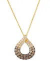 Le Vian Chocolate Ombre Diamond Teardrop Adjustable 20" Pendant Necklace (3/4 Ct. T.w.) In 14k Gold In Yellow Gold