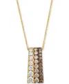 Le Vian Chocolate Ombre Diamond Triple Row Graduated Adjustable 20" Pendant Necklace (1-1/4 Ct. T.w.) In 14k In Yellow Gold
