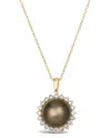 Le Vian ® Chocolate Pearls® 14k 0.42 Ct. Tw. Diamond & 10-11mmmm Pearl Pendant