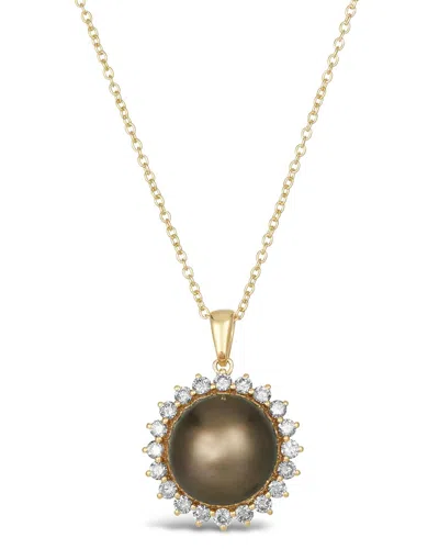 Le Vian ® Chocolate Pearls® 14k 0.42 Ct. Tw. Diamond & 10-11mmmm Pearl Pendant