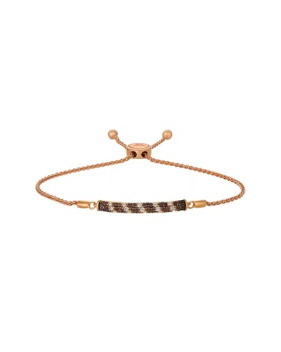 LE VIAN LE VIAN CHOCOLATE QUARTZ 14K ROSE GOLD 0.71 CT. TW. DIAMOND & SMOKY QUARTZ BOLO BRACELET