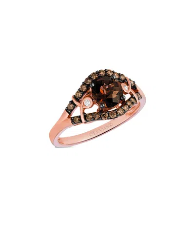 Le Vian ® Chocolate Quartz® 14k Rose Gold 1.00 Ct. Tw. Diamond & Smoky Quartz Cocktail Ring