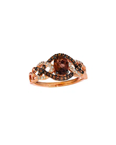 LE VIAN LE VIAN CHOCOLATE QUARTZ 14K ROSE GOLD 1.08 CT. TW. DIAMOND & SMOKY QUARTZ RING