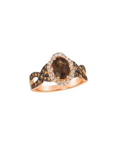 Le Vian ® Chocolate Quartz® 14k Rose Gold 1.84 Ct. Tw. Diamond & Smoky Quartz Cocktail Ring
