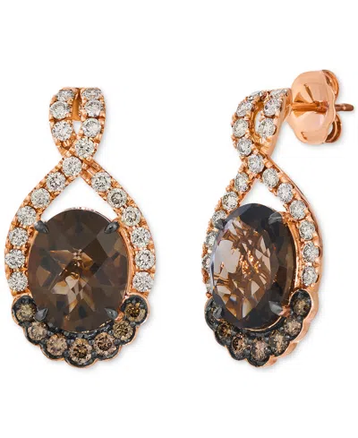 Le Vian Chocolate Quartz (4-1/2 Ct. T.w.), Nude Diamond (5/8 Ct. T.w.) & Chocolate Diamond (1/3 Ct. T.w.) Ea In Rose Gold