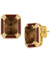 Le Vian Chocolate Quartz (4 Ct. T.w.) & Nude Diamonds (1/20 Ct. T.w.) Stud Earrings In 14k Gold