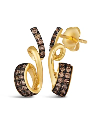 Le Vian Chocolatier Chocolate Diamond Swirl Drop Earrings (1/2 Ct. T.w.) In 14k Gold