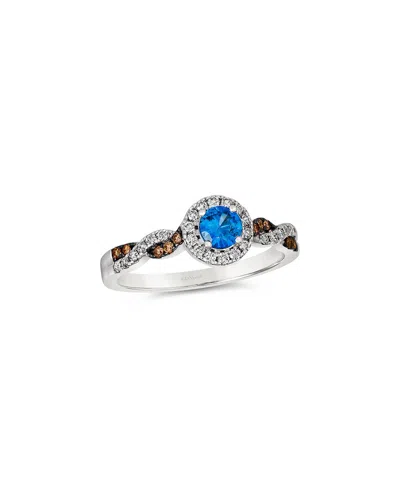 Le Vian Ceylon Sapphire (1/3 Ct. T.w.) & Diamond (1/4 Ct. T.w.) Ring In 14k White Gold In No Color