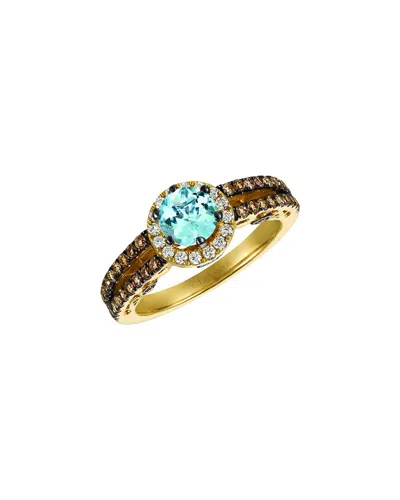 Le Vian ® Chocolatier 14k Honey Gold 1.15 Ct. Tw. Diamond & Aquamarine Ring