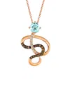 Le Vian ® Chocolatier 14k Strawberry Gold 0.84 Ct. Tw. Diamond & Aquamarine Pendant Necklace