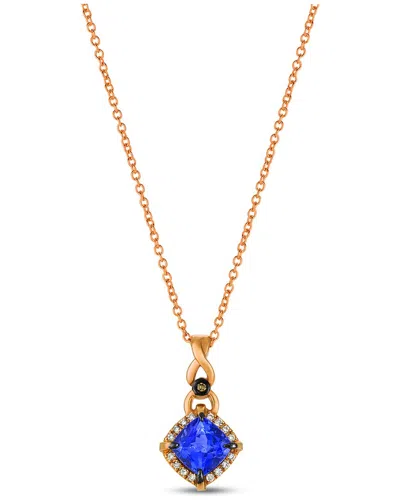 Le Vian ® Chocolatier 14k Strawberry Gold 0.97 Ct. Tw. Diamond & Tanzanite Pendant Necklace