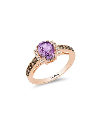 LE VIAN LE VIAN® CHOCOLATIER 14K STRAWBERRY GOLD 1.32 CT. TW. DIAMOND & AMETHYST RING