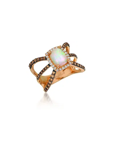 LE VIAN LE VIAN® CHOCOLATIER 14K STRAWBERRY GOLD 1.70 CT. TW. DIAMOND & OPAL RING