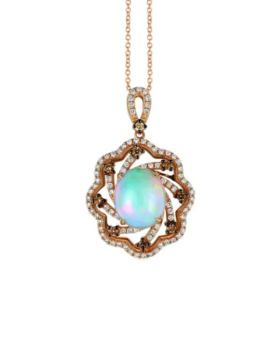 Le Vian ® Chocolatier 14k Strawberry Gold 3.09 Ct. Tw. Diamond & Opal Pendant Necklace