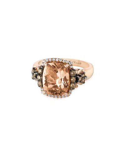 LE VIAN LE VIAN® CHOCOLATIER 14K STRAWBERRY GOLD 3.22 CT. TW. DIAMOND & MORGANITE RING