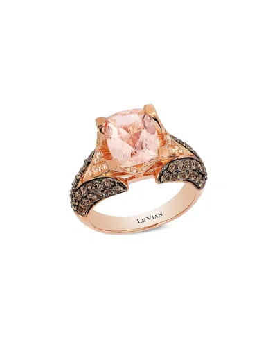 LE VIAN LE VIAN® CHOCOLATIER 14K STRAWBERRY GOLD 3.35 CT. TW. DIAMOND & MORGANITE RING