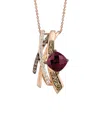 Le Vian ® Chocolatier 14k Strawberry Gold 3.40 Ct. Tw. Diamond & Rhodolite Pendant Necklace