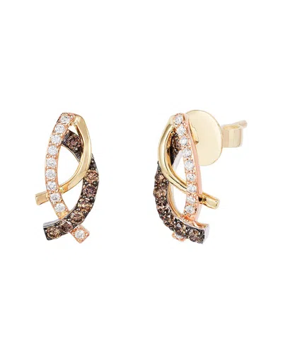 LE VIAN LE VIAN® CHOCOLATIER 14K TRI-TONE 0.41 CT. TW. DIAMOND EARRINGS