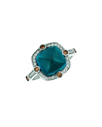 Le Vian Chocolatier 14k Vanilla Gold 5.41 Ct. Tw. Diamond & Blue Topaz Ring