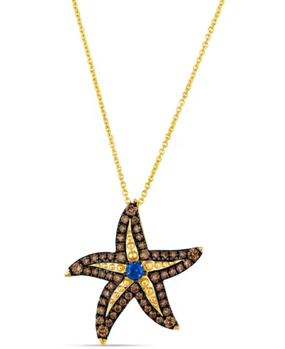 Le Vian Chocolatier Blueberry Sapphire (1/10 Ct. T.w.) & Chocolate Diamond (1/2 Ct. T.w.) Starfish Pendant N In No Color