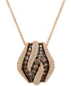 Le Vian Chocolatier Chocolate Diamond (3/4 Ct. T.w.) & Vanilla Diamond (5/8 Ct. T.w.) Curved Row 18" Pendant