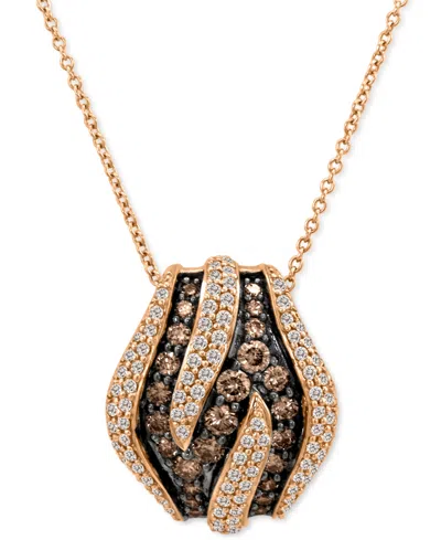 Le Vian Chocolatier Chocolate Diamond (3/4 Ct. T.w.) & Vanilla Diamond (5/8 Ct. T.w.) Curved Row 18" Pendant