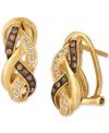 Le Vian Chocolatier Chocolate Diamond & Vanilla Diamond Drop Earrings (1/4 Ct. T.w.) In 14k Yellow Gold