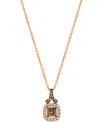 Le Vian Chocolatier Chocolate Diamond & Vanilla Diamond Halo 18" Pendant Necklace (1/2 Ct. T.w.) In 14k Rose In Gold