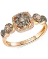 Le Vian Chocolatier Chocolate Diamond & Vanilla Diamond Multi Halo Ring (5/8 Ct. T.w.) In 14k Rose Gold In Rose Gold