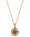 Le Vian Chocolatier Chocolate Diamond & Vanilla Diamond Open Halo Cluster 18" Pendant Necklace (1/3 Ct. T.w. In Gold