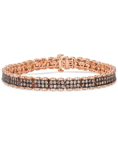 Le Vian Chocolatier Chocolate Diamond & Vanilla Diamond Pave Cluster Tennis Bracelet (5-7/8 Ct. T.w.) In 14k In No Color