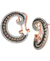 Le Vian Chocolatier Chocolate Diamond & Vanilla Diamond Spiral Hoop Earrings (1-3/8 Ct. T.w.) In 14k Rose Go In Gold