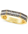 Le Vian Chocolatier Chocolate Diamond & Vanilla Diamond Three Row Ring (3/8 Ct. T.w.) In 14k Gold In 14k Honey Gold Ring