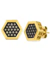 Le Vian Chocolatier Men's Chocolate Diamond Hexagon Cluster Stud Earrings (1/3 Ct. T.w.) In 14k Gold In Yellow Gold