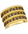 Le Vian Chocolatier Chocolate Diamond Multi Row Band Ring In 14k Honey Gold In Yellow Gold