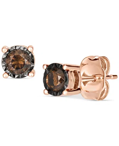 Le Vian Chocolatier Chocolate Diamond Stud Earrings (1/4 Ct. T.w.) In 14k Rose Gold (also Available In White In Pink