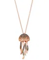 Le Vian Chocolatier Chocolate Ombre Diamond & Chocolate Diamond Jellyfish 20" Adjustable Pendant Necklace (3 In Gold