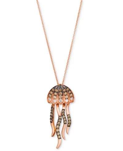 Le Vian Chocolatier Chocolate Ombre Diamond & Chocolate Diamond Jellyfish 20" Adjustable Pendant Necklace (3