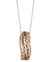 Le Vian Chocolatier Diamond Crossover Multi-row 18" Pendant Necklace (5/8 Ct. T.w.) In 14k Rose Gold In Rose Gold