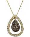 Le Vian Chocolatier Diamond Pendant Necklace (3/4 Ct. T.w.) In 14k Gold In Transparent