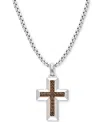 Le Vian Chocolatier Men's Chocolate Diamond Cross 22" Pendant Necklace (1/3 Ct. T.w.) In Sterling Silver & 1 In Silver