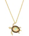Le Vian Chocolatier Neopolitan Opal (1 Ct. T.w.) & Diamond (1/2 Ct. T.w.) Sea Turtle Adjustable 20" Pendant In No Color