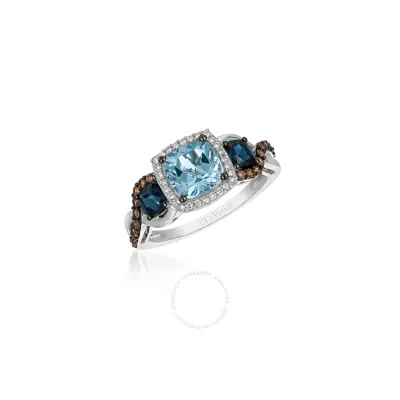 Le Vian Chocolatier Ring Sea Blue Aquamarine In White