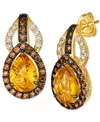 Le Vian Cinnamon Citrine (1-1/2 Ct. T.w.) & Diamond (1-1/6 Ct. T.w.) Pear Drop Earrings In 14k Gold