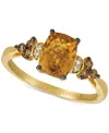 Le Vian Cinnamon Citrine (1-1/3 Ct. T.w.) & Vanilla And Chocolate Diamond (1/6 Ct. T.w.) Ring Set In 14k Gol In Citrine