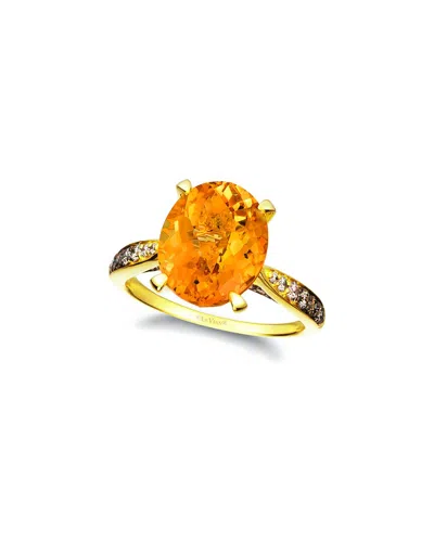 LE VIAN LE VIAN® CINNAMON CITRINE® 14K 4.59 CT. TW. DIAMOND & CITRINE RING