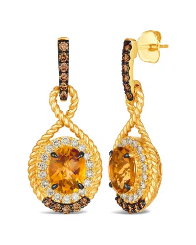 Le Vian ® Cinnamon Citrine® 14k 4.63 Ct. Tw. Diamond & Citrine Dangle Earrings In Gold