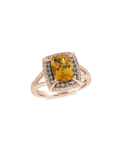 LE VIAN LE VIAN® CINNAMON CITRINE® 14K ROSE GOLD 2.10 CT. TW. DIAMOND & CITRINE RING